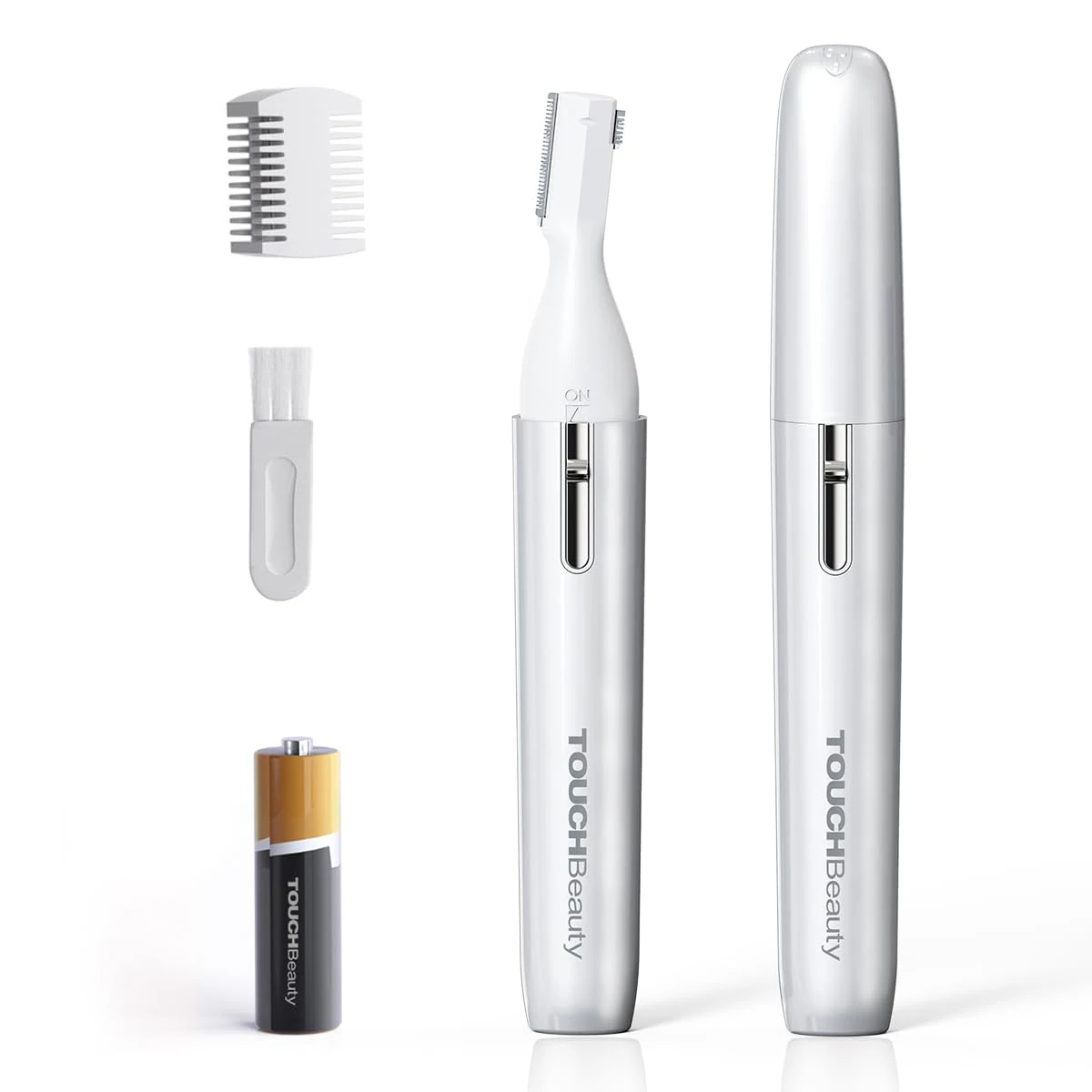 TOUCHBeauty Electric Eyebrow Trimmer, Eyebrow Hair Remover, Painless Facial Hair Trimmer for Women, Portable Ladies Shaver AG-1658 (Silver)