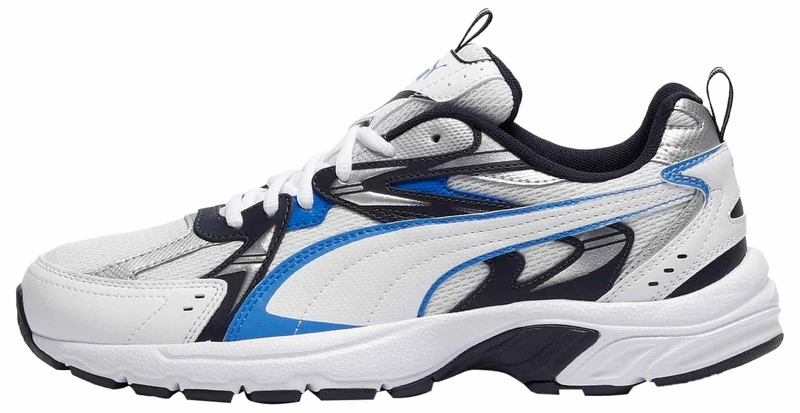 PUMA Unisex MILENIO TECH Sneaker, White-Racing Blue-New Navy, 3.5 UK