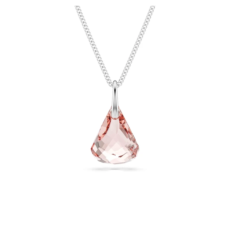 Swarovski Lunar Drop Pendant Necklace, Pink Toupie-Cut Crystal in a Rose Gold-Tone Finished Setting, Part of the Lunar Collection
