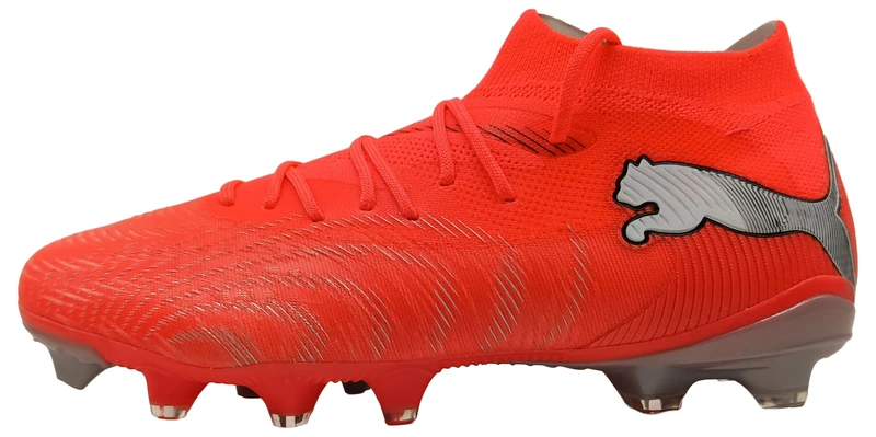 PUMA Women's Future 9 Match Firm Ground/Artifical Ground Football Boots, Glowing Red-PUMA White-PUMA Black-PUMA Silver, 9 UK