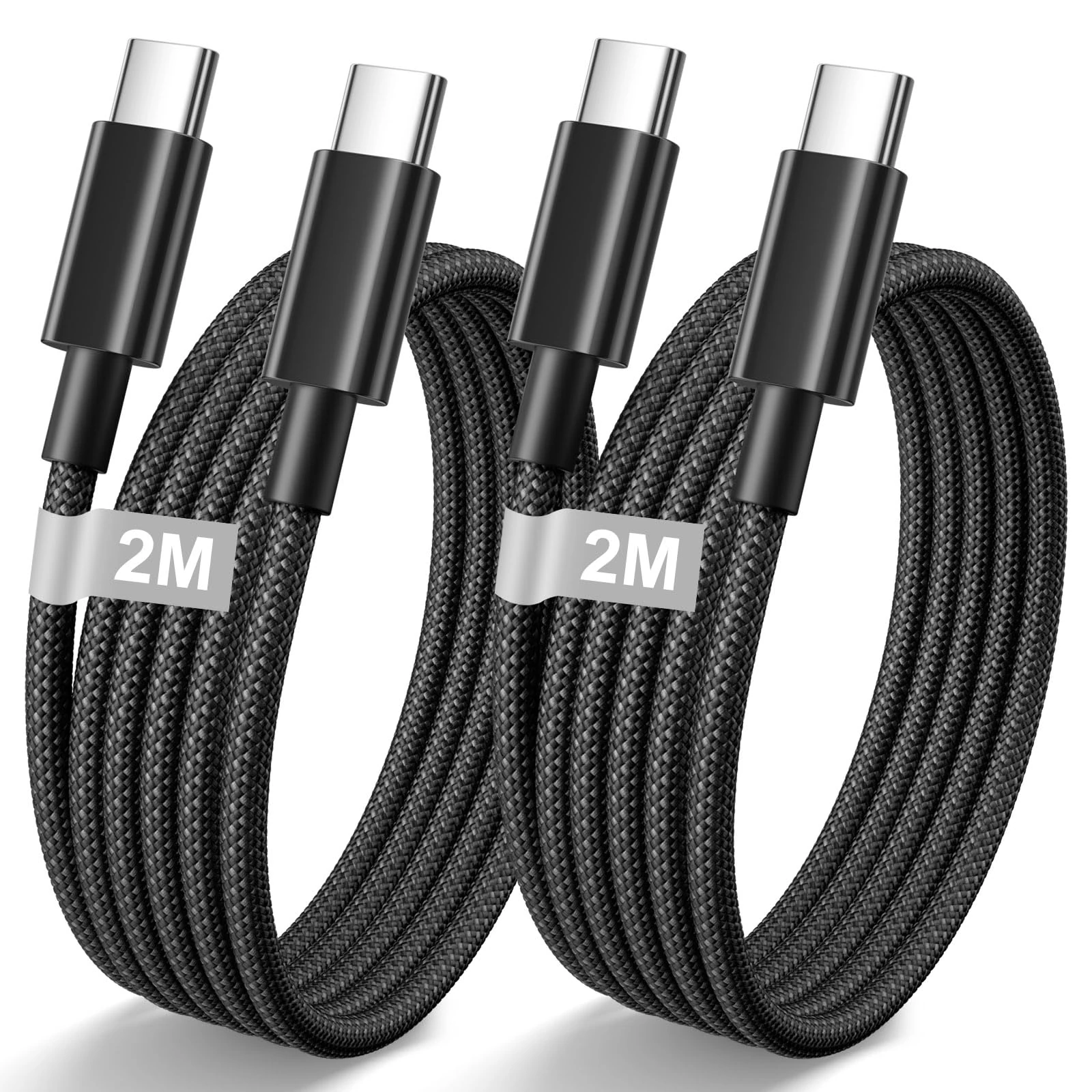 iPhone 15 16 Charger Cable 2M 2Pack, USB C to USB C Charger Cable 2M Nylon Fast Charging A-pple USB C Cable for iPhone Air/17/17 Pro/16 Pro Max/16 Plus/16/15,iPad Pro/Air,Macbook