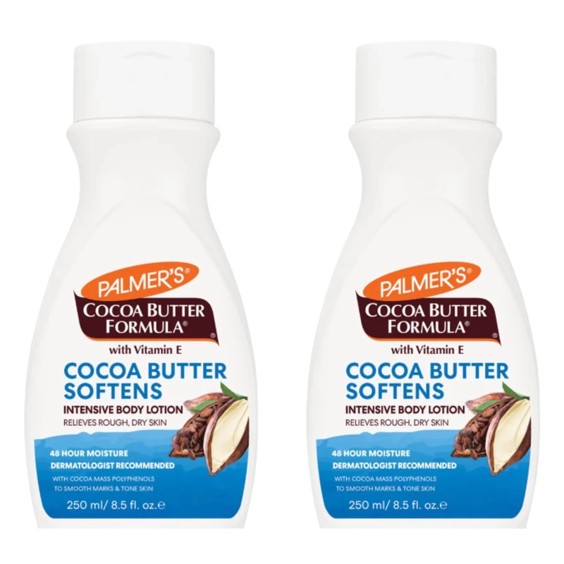 Palmer's Cocoa Butter Formula Body Lotion 250ml – Pack of 2. Deep Hydration with Vitamin E for Dry Skin. Smoothes, Tones & Softens. Dermatologist Recommended