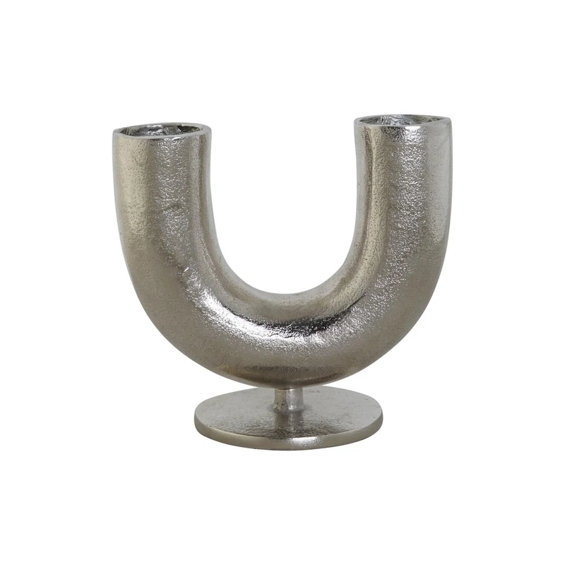 VASE ALUMINIUM 19X11X17 SILVER - Image 1
