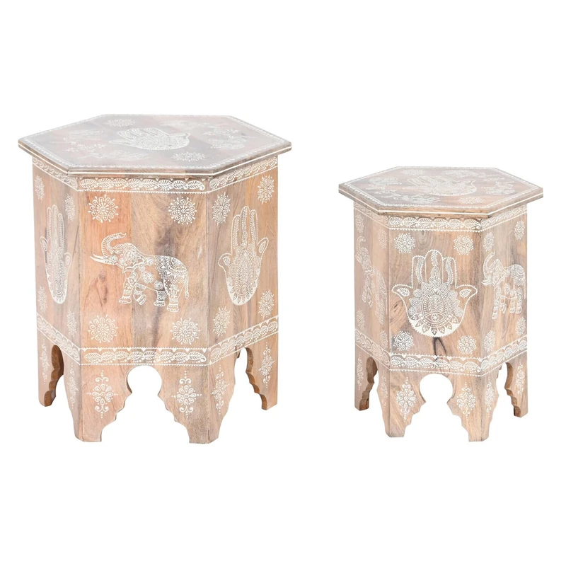 AlexandreHouse SIDE TABLE SET 2 ACRYLIC HANDLE 48X41,5X49