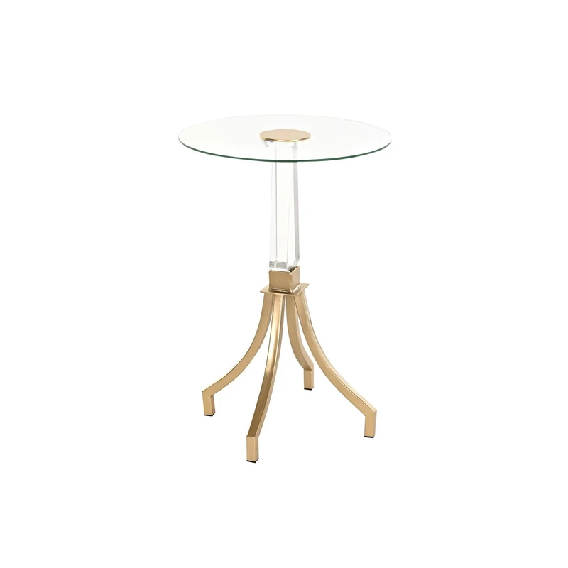 AlexandreHouse SIDE TABLE ACRYLIC METAL 42X42X62 GOLDEN