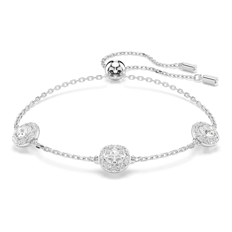 Swarovski Una Angelic Bracelet, Double-Sided Motifs with Clear Round-Cut Crystals in a Rhodium-Finished Setting, Part of the Una Angelic Collection