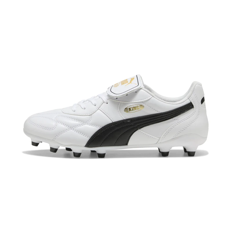 PUMA Unisex King TOP Firm Ground/Artifical Ground Football Boots, PUMA White-PUMA Black, 3 UK
