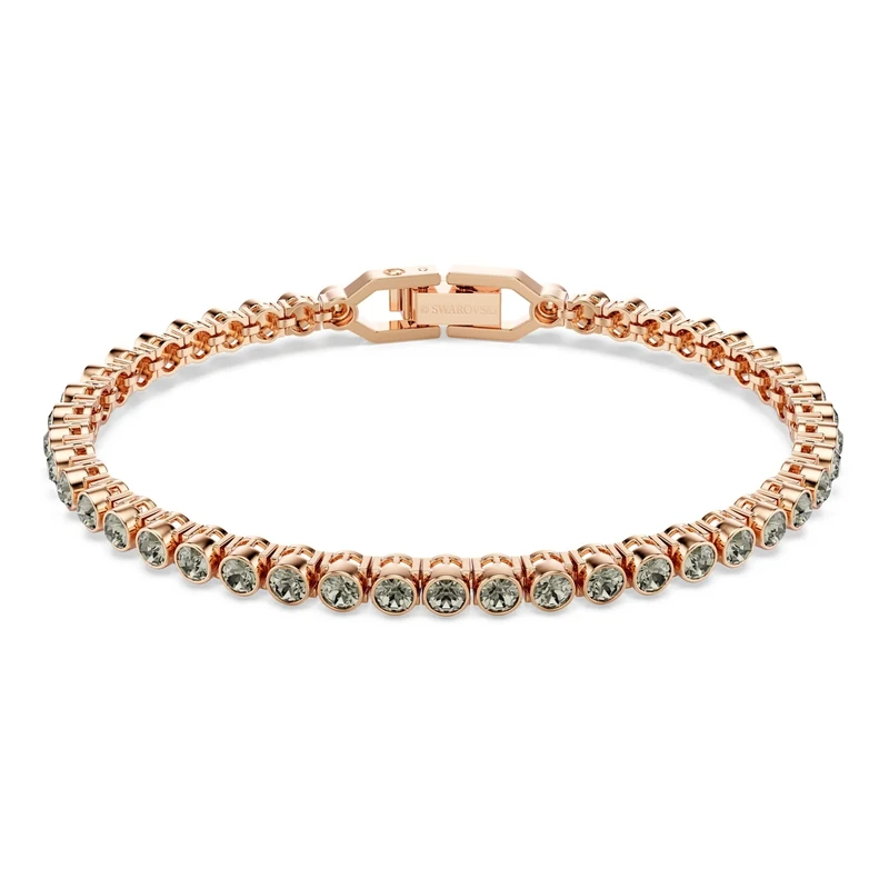 Swarovski Imber Emily Tennis Bracelet, Black Round-Cut Crystals in a Rose Gold-Tone Finished Setting, Part of the Imber Collection