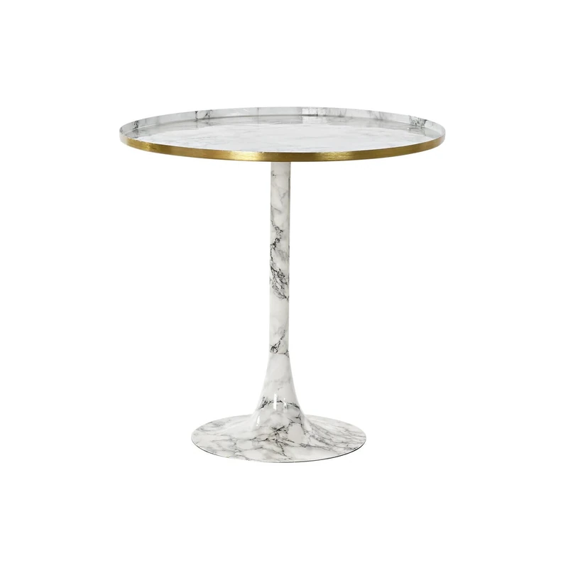 AlexandreHouse SIDE TABLE ALUMINIUM 51X51X51 SIMIL MARBLE
