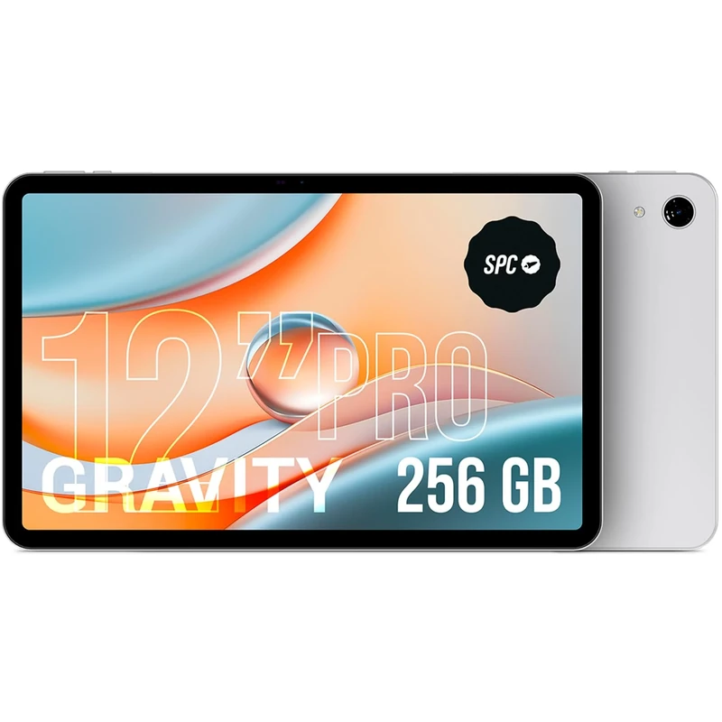 SPC Gravity Pro - 12" Tablet with a Matte View anti-glare FHD screen | 256GB expandable, 6GB RAM | 4G Connection, Octa-Core and Android 14 | 18W Fast Charging | Lunar Mist Colour