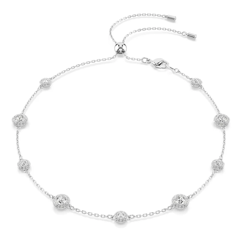 Swarovski Una Angelic Necklace & Choker, Double-Sided Motifs with Clear Round-Cut Crystals in a Rhodium-Finished Setting, Part of the Una Angelic Collection