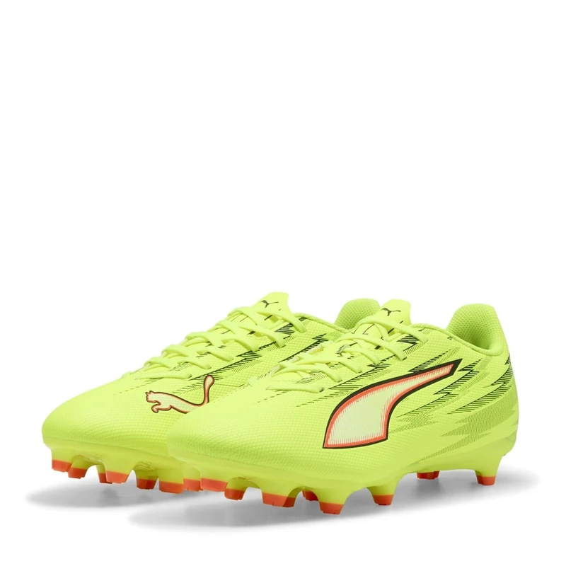 PUMA Unisex Ultra 6 Play Firm Ground/Artifical Ground Football Boots, Yellow Alert-PUMA Black-Glowing Red-Lime Squeeze, 8 UK