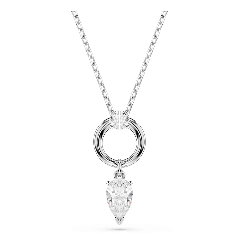 Swarovski Mesmera Pendant Necklace, Clear Mixed-Cut Crystals in a Rhodium-Finished Setting, Part of the Mesmera Collection