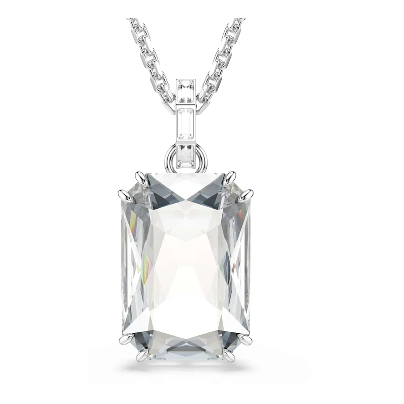 Swarovski Millenia Pendant Necklace, Clear Octagon-Cut Crystal in a Rhodium-Finished Setting, Part of the Millenia Collection