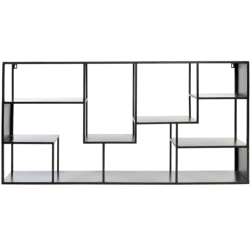 AlexandreHouse SHELF WALL METAL 120X20X60 AGED BLACK