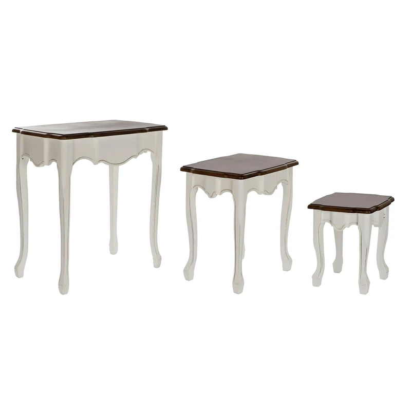 AlexandreHouse SIDE TABLE SET 3 PAULOWNIA 60X40X66 WHITE