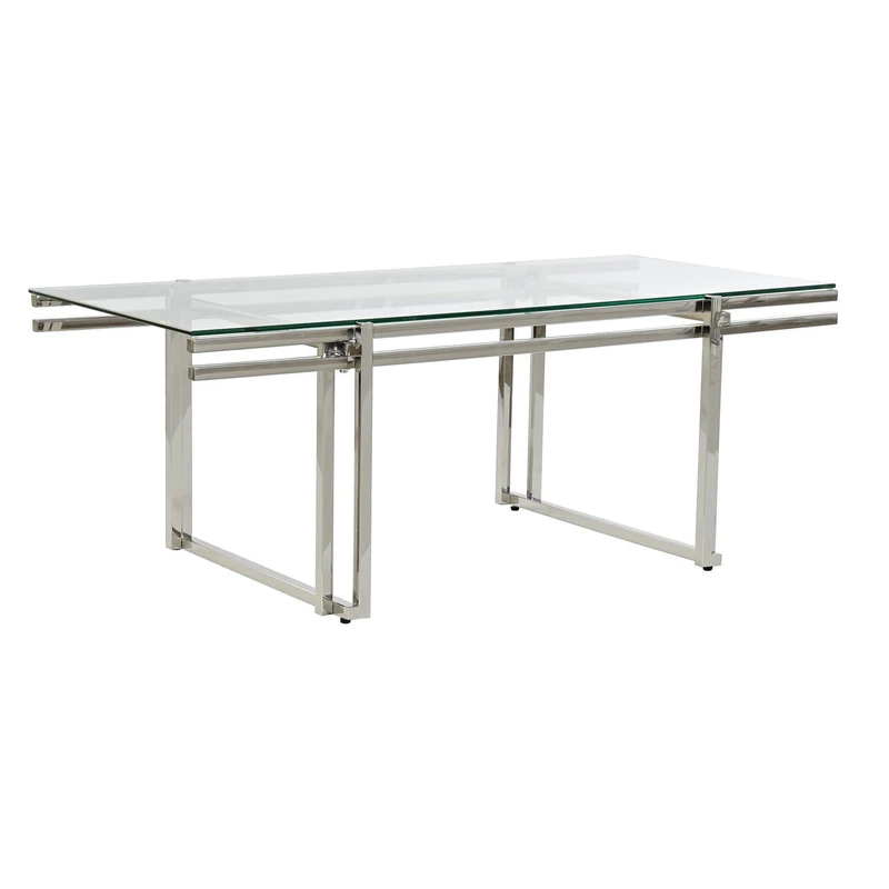AlexandreHouse Stainless Steel Glass Table Center 120x60x45