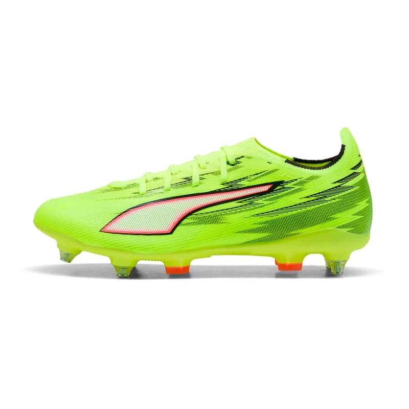 PUMA Unisex Ultra 6 Match Mixed Soft Ground Football Boots, Yellow Alert-PUMA Black-Glowing Red-Lime Squeeze, 10 UK