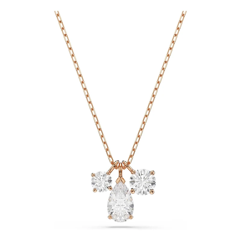 Swarovski Mesmera Pendant Necklace, Clear Mixed-Cut Crystals in a Rose Gold-Tone Finished Setting, Part of the Mesmera Collection