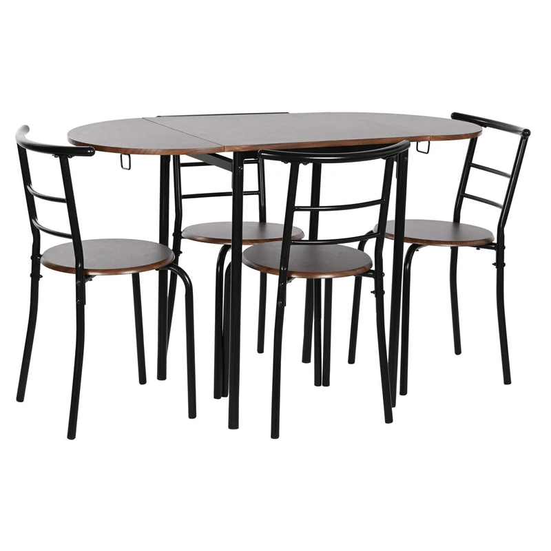AlexandreHouse TABLE SET 5 MDF METAL 121X55X78 BLACK