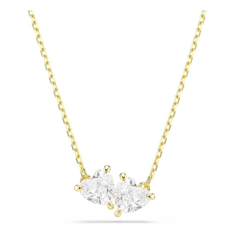Swarovski Mesmera Necklace, Clear Heart-Cut Crystals in a Gold-Tone Finished Setting, Part of the Mesmera Collection