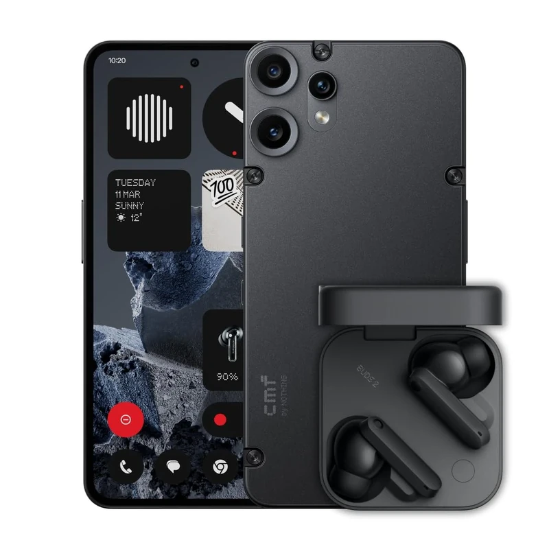 CMF Phone 2 Pro 128GB Black – Unlocked 5G Smartphone with 50MP Camera + CMF Buds 2 (Dark Grey)