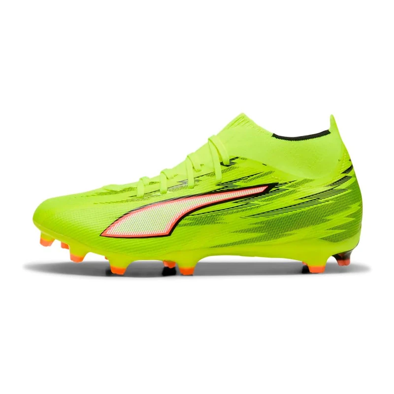 PUMA Unisex Ultra 6 Match+ Firm Ground/Artifical Ground Football Boots, Yellow Alert-PUMA Black-Glowing Red-Lime Squeeze, 3.5 UK