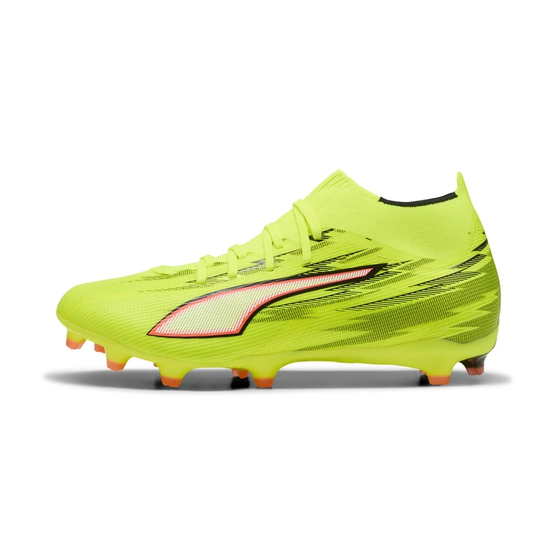 PUMA Unisex Ultra 6 Match+ Firm Ground/Artifical Ground Football Boots, Yellow Alert-PUMA Black-Glowing Red-Lime Squeeze, 5 UK