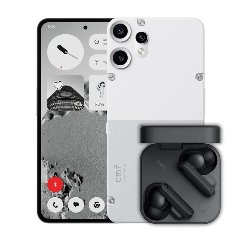 CMF Phone 2 Pro 128GB White – Unlocked 5G Smartphone with 50MP Camera + CMF Buds 2 (Dark Grey)