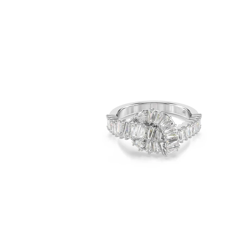 Swarovski Matrix ring White, Rhodium plated