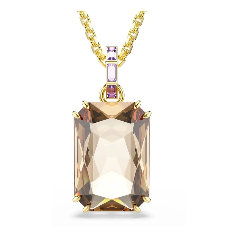 Swarovski Millenia Pendant Necklace, Caramel Octagon-Cut Crystal in a Gold-Tone Finished Setting, Part of the Millenia Collection