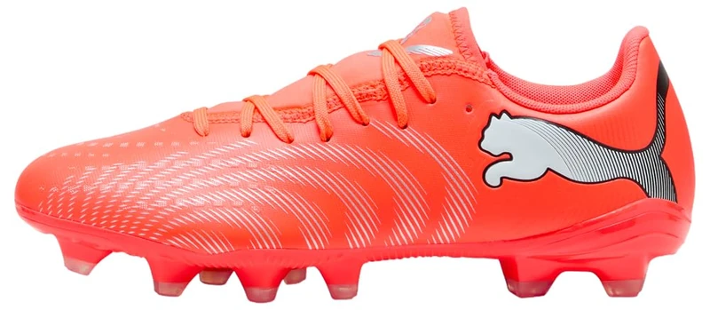PUMA Women's Future 9 Play Firm Ground/Artifical Ground Football Boots, Glowing Red-PUMA White-PUMA Black-PUMA Silver, 11.5 UK