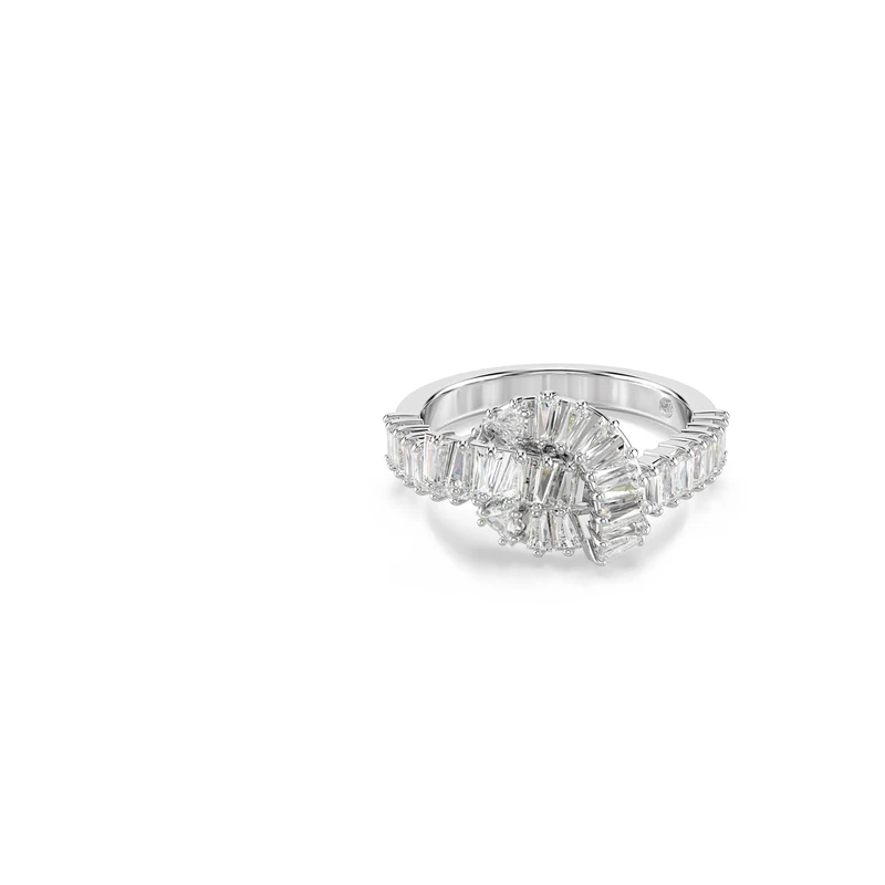 Swarovski Matrix ring White, Rhodium plated