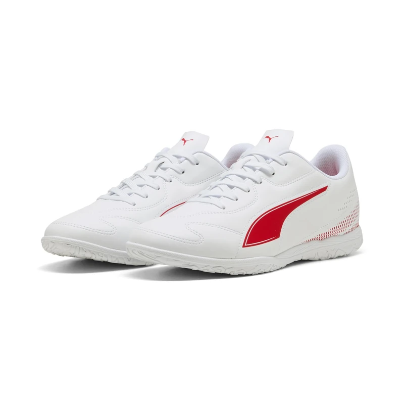 PUMA Men's Vitoria II Indoor Training Football Boots, PUMA White-PUMA Red, 6.5 UK