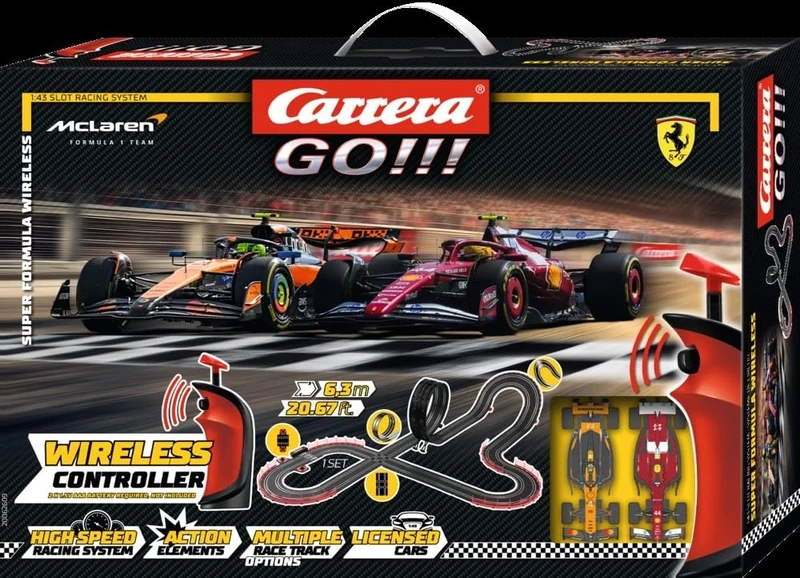 Carrera GO!!! Super Formula Wireless F1 Set,1:43 Scale, 5.3 Metres, With Oracle Red Bull Racing RB21 M. Verstappen, No.1 (2025) and McLaren Formula 1 Team L. Norris, No.4 (2025), from 6 Years+
