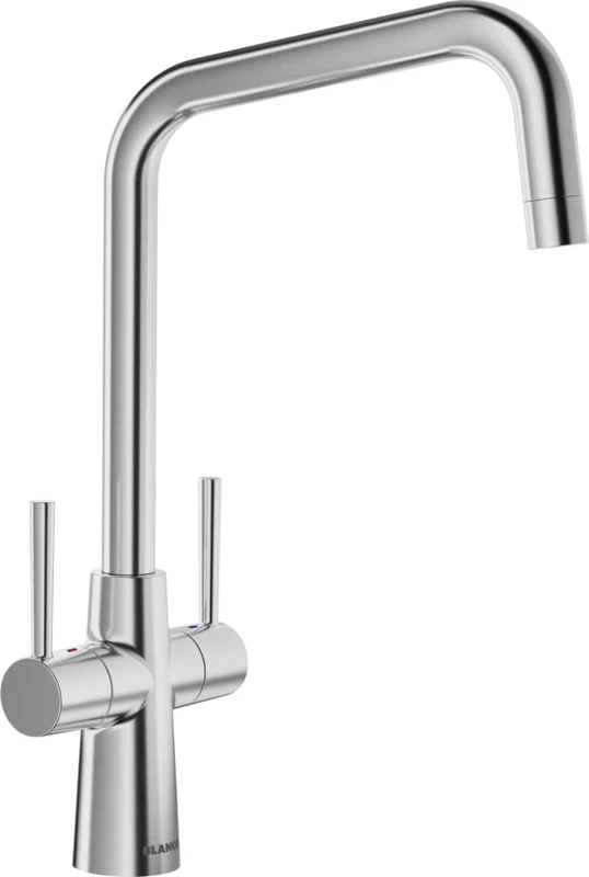 BLANCO Jax | Kitchen Mixer tap in PVD Steel | Low Pressure | J-Shaped high Arch spout | Ø35 mm tap Hole | 700 mm connectors |Long-Lasting Mechanics | Contemporary Design