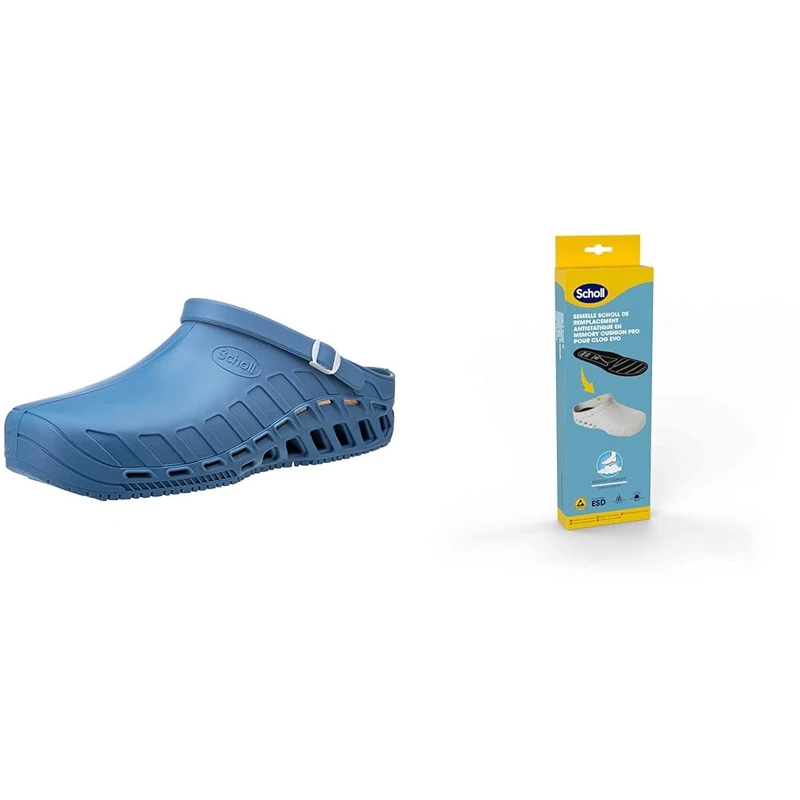 Scholl Clog Evo Blue PRO Antistatic Insoles with Memory Cushion for Clog Evo – Blue/Black