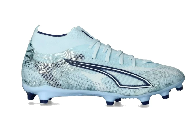 PUMA Unisex Ultra 6 Match+ Firm Ground/Artifical Ground Football Boots, ICY Blue-PUMA White-Blue Jewel, 3 UK
