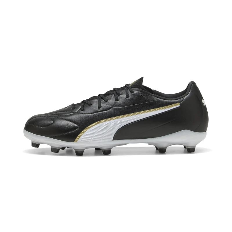 PUMA Unisex King 20 Match Firm Ground/Artifical Ground Football Boots, PUMA Black-PUMA White-PUMA Gold, 7.5 UK