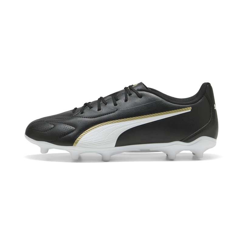 PUMA Unisex King 20 Play Firm Ground/Artifical Ground Football Boots, PUMA Black-PUMA White-PUMA Gold, 10 UK