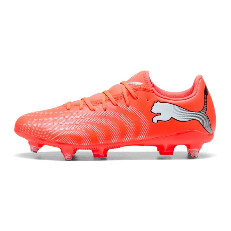 PUMA Unisex Future 9 Play Mixed Soft Ground Football Boots, Glowing Red-PUMA White-PUMA Black-PUMA Silver, 7 UK