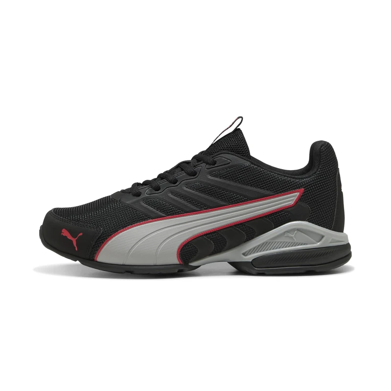 PUMA Unisex Electro Road Running Shoe, Black-Gray Echo-for All TIME RED, 4 UK