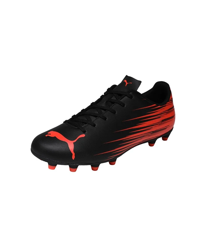 PUMA Men's ATTACANTO II Firm Ground/Artifical Ground Football Boots, PUMA Black-Glowing Red, 13 UK