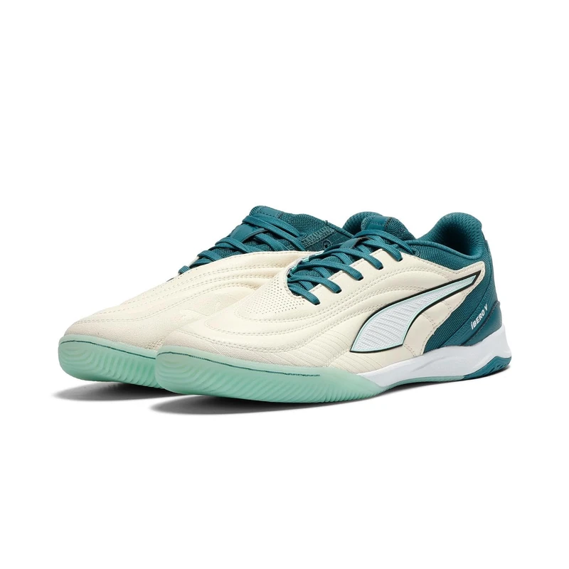 PUMA Unisex IBERO V Football Boots, Sugared Almond-PUMA White-Emerald Ice-Mint Jelly-PUMA Black, 11 UK