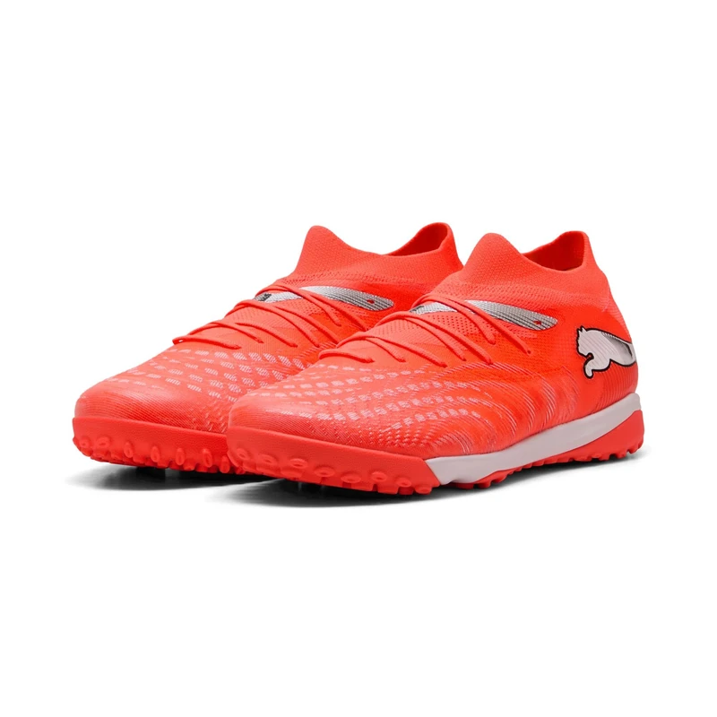 PUMA Women's Future 9 Match Turf Football Boots, Glowing Red-PUMA White-PUMA Black-PUMA Silver, 13 UK