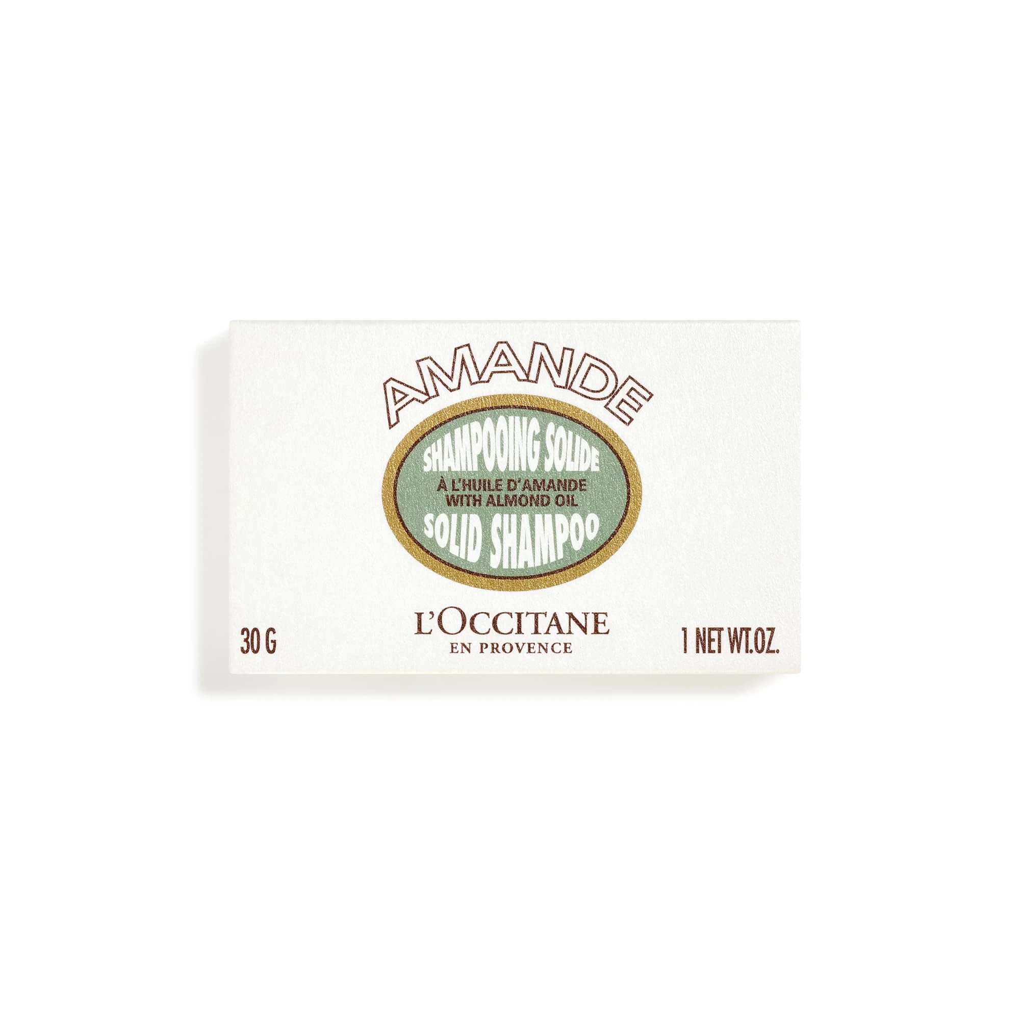 L'OCCITANE Almond Solid Shampoo 30g, Formulated with Almond Oil, Silicone & Sulfate Free Hair Care, Sustainable & Luxury Beauty Hair Wash for All Hair Types