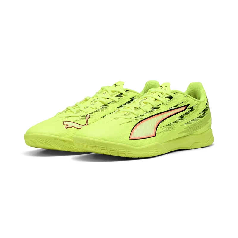 PUMA Unisex Ultra 6 Play IT Soccer Shoe, Yellow Alert Black-Glowing RED-Lime Squeeze, 8.5 UK