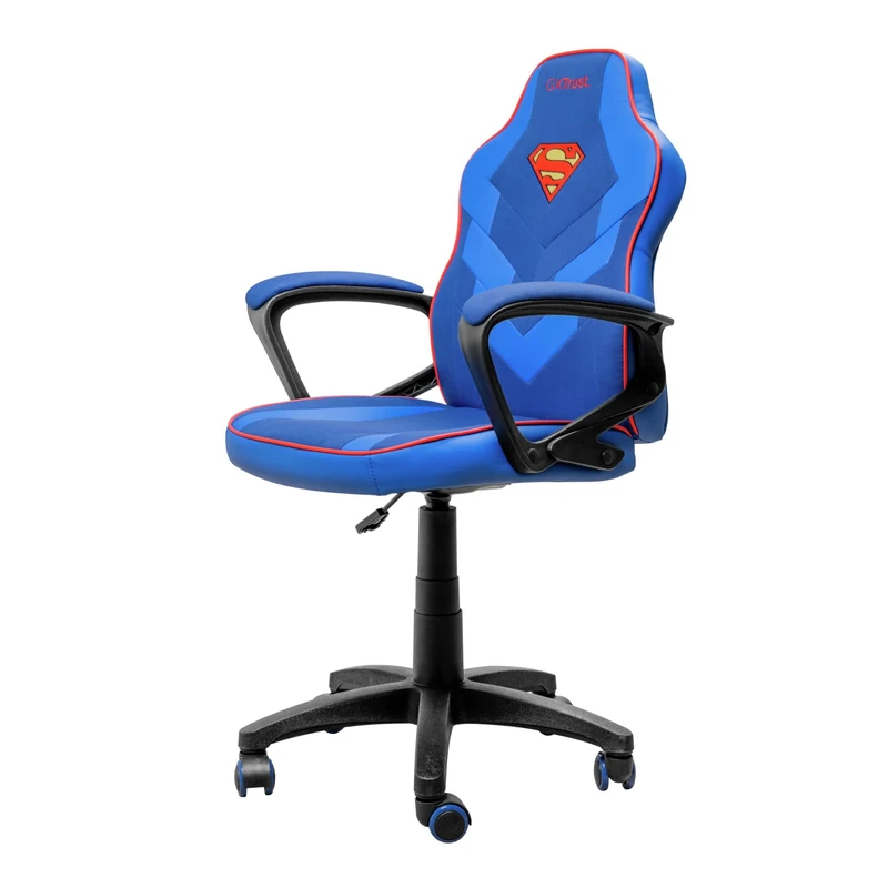 GXTrust 703SM Revvo Superman Licensed Kids Gaming Chair, Adjustable Height, Padded Arm Rest, Class 3 Gas Lift, Fabric Upholstery, PC Chair for Kids Ages 4-12, Gaming Setup, Video Games, Blue - Image 1