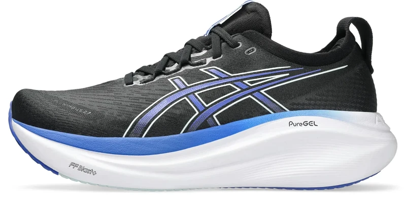 ASICS Men's Gel-Nimbus 27 Sneaker, Black/Dark Cobalt, 13 UK