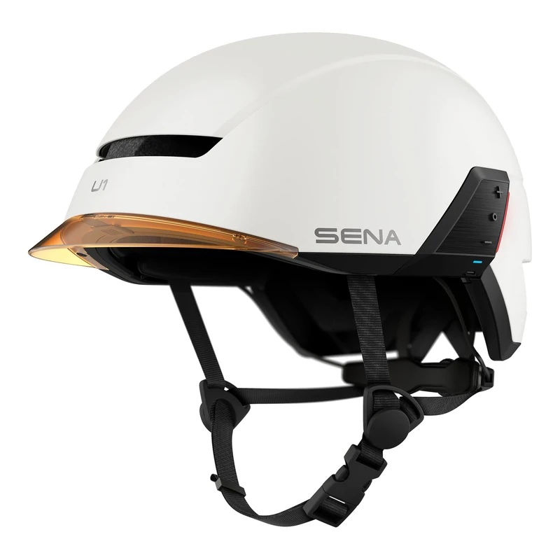 Sena U1 E-Bike Smart Helmet with Mesh 2.0 Intercom (Matte White, M) - Image 1